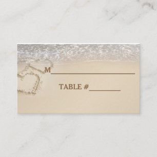 TABLE PLACE CARDS - BEACH BLUE/LACE WEDDING