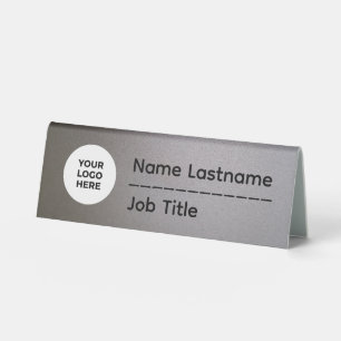 Table Plaque de bureau avec titre de poste et logo de l'