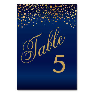 Table Points Dorés Élégants et Bleu Marine - Numéro de T