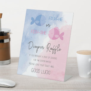 Table Poisson-he ou Poisson-elle diaper signe de tombola