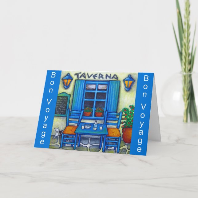 Table pour deux en Grèce Bon Voyage Carte de voeux (Devant)