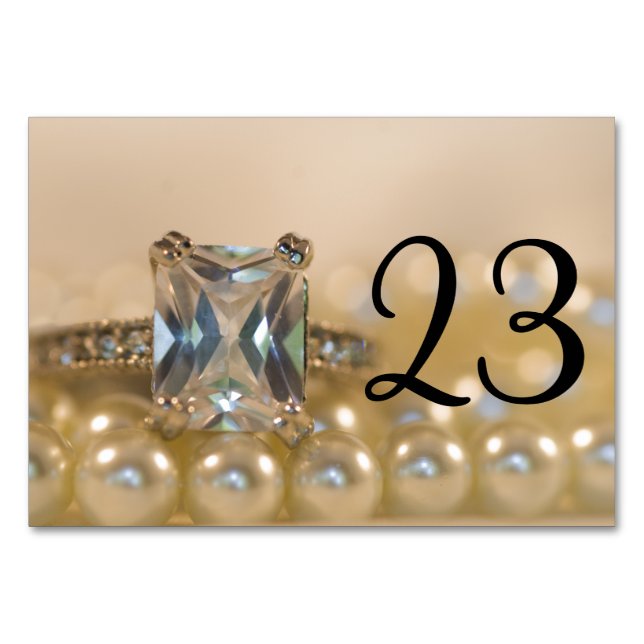 Table Princess Diamond Ring Pearls Numéro de tableau Mar (Dos)