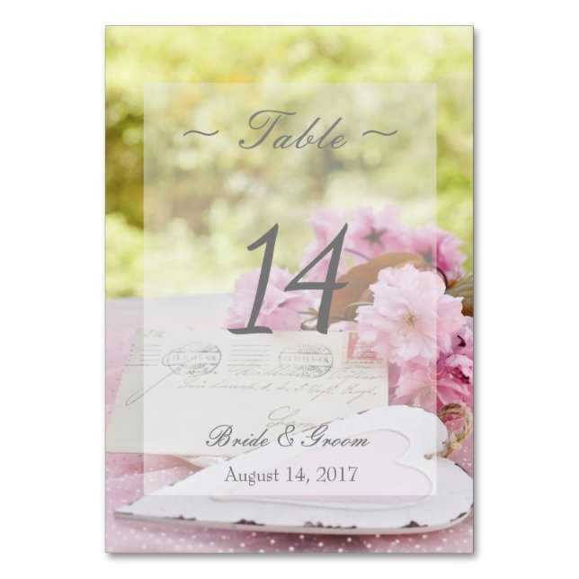 Table Printemps vintage fleur amour Mariage Numéro de ta (Par défaut)