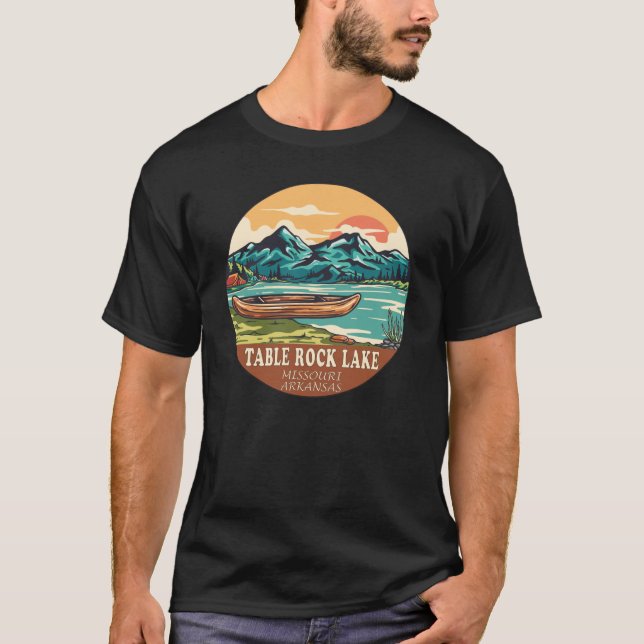 Table Rock Lake Boating Fishing Emblem T-Shirt (Front)