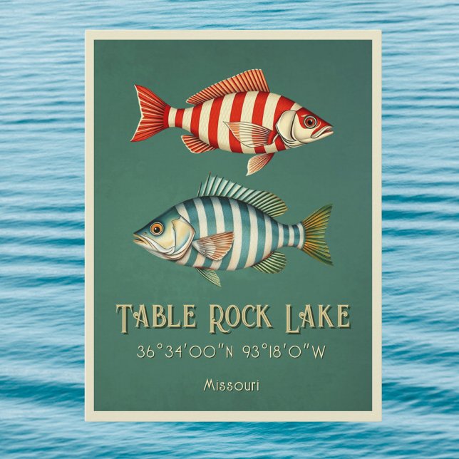 Table Rock Lake Missouri striped fish Postcard (Creator Uploaded)