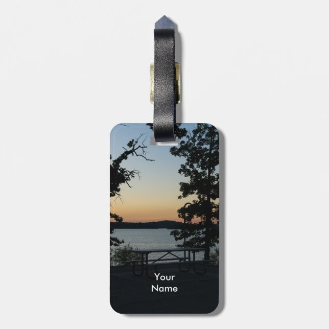 Table Rock Silhouette Sunset Luggage Tag (Back Vertical)