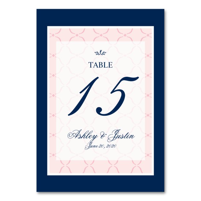 Table Rose, bleu marine Mariage traditionnel Numéro de t (Par défaut)