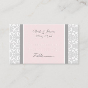Table rose Mariage damassé Place Cartes
