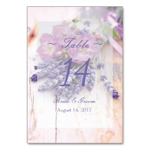 Table Rose sauvage et Mariage d'été Lavender Numéro de t