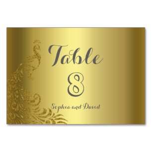 Table Royal Gold Abstrait Peacock Mariage NUMÉRO DE TABL