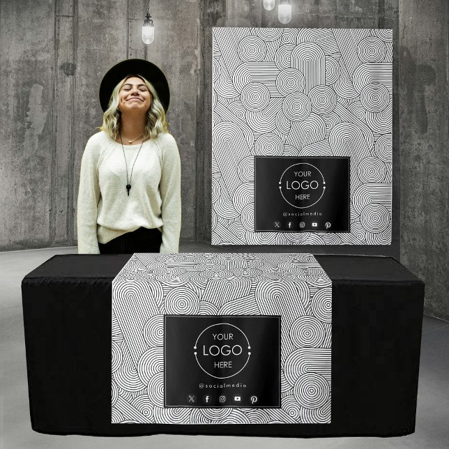 Table Runner Banner Business Logo Mid Century Tapestry (Table Runner Banner Business Logo Mid Century)