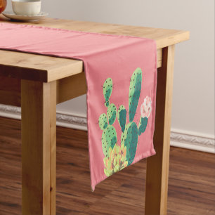 Table Runner Bohemian Cactus Succulents Dessert Ca