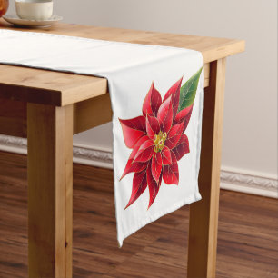 Table Runner Christmas Poinsettia