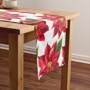 Table Runner Christmas Poinsettias