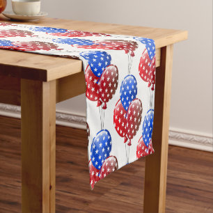Table Runner-July 4th Balloons Short Table Runner