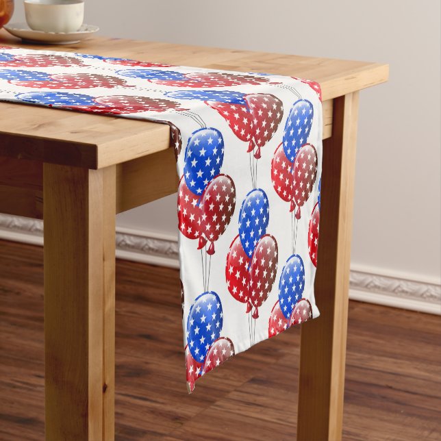Table Runner-July 4th Balloons Short Table Runner (In Situ)