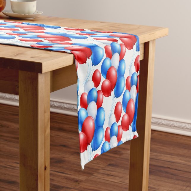 Table Runner-July 4th Balloons Short Table Runner (In Situ)