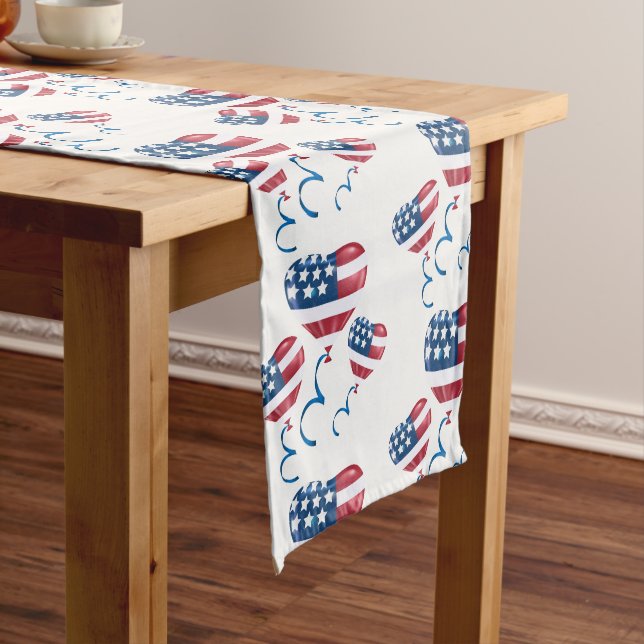 Table Runner-July 4th Balloons Short Table Runner (In Situ)