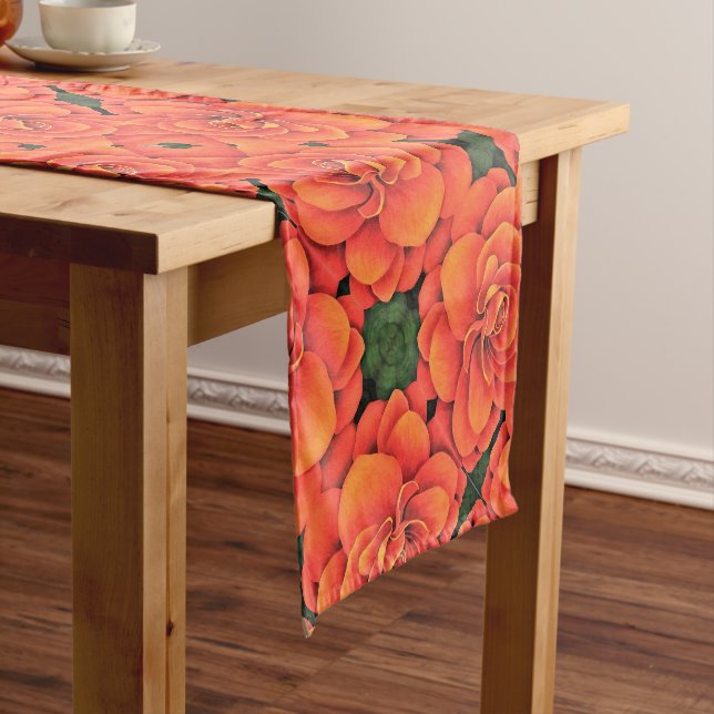 Table Runner - Orange Begonia (In Situ)