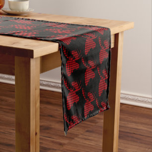 Table Runner-Plaid Moose Short Table Runner