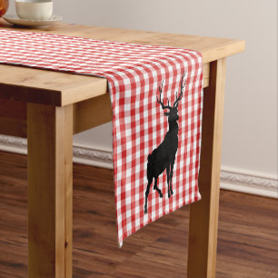 Table Runner Red Plaid & Deer