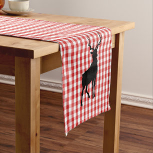 Table Runner Red Plaid & Deer