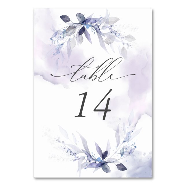 Table Rustic Violet Aquarelle Feuilles Numéro de tableau (Par défaut)