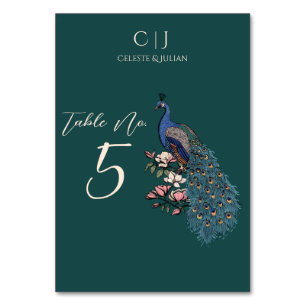 Table Rustique Turquoise vert Peacock Mariage Numéro de 