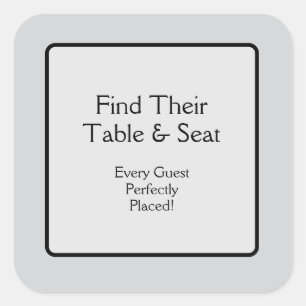 Table & Seat Square Sticker
