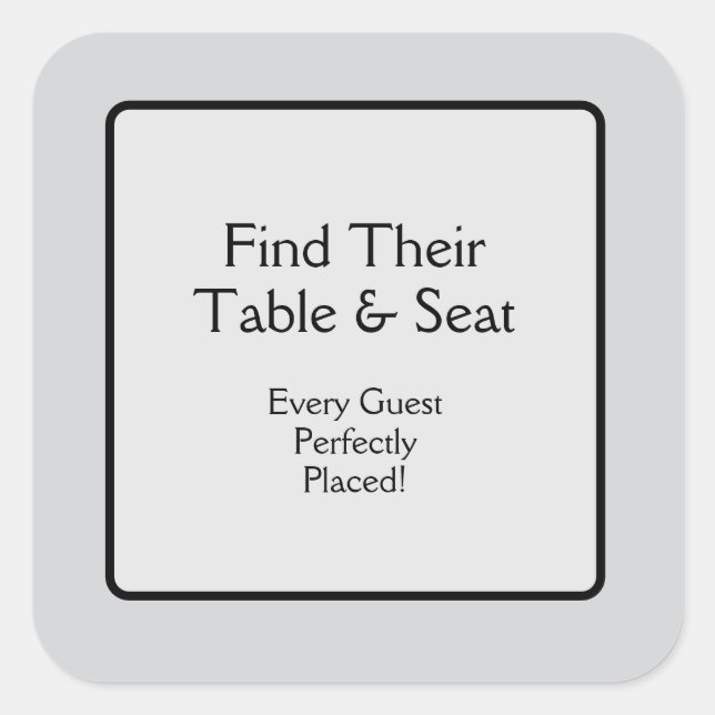 Table & Seat Square Sticker (Front)