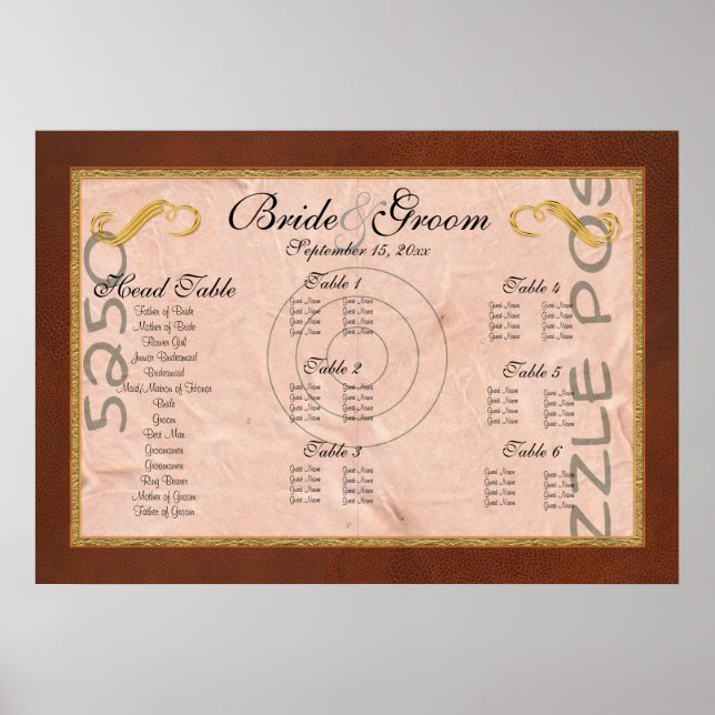table seating - fixed Reception - portrait Poster (Front)