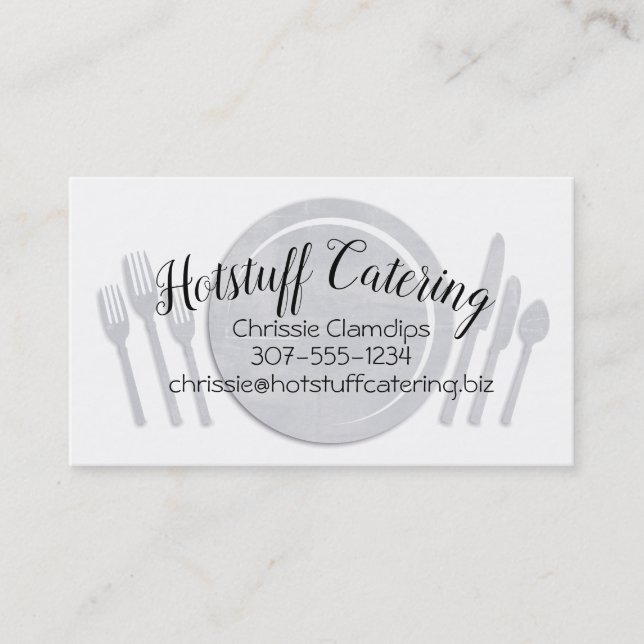 table setting culinary chef catering business card (Front)