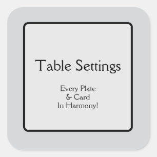 Table Settings Square Sticker