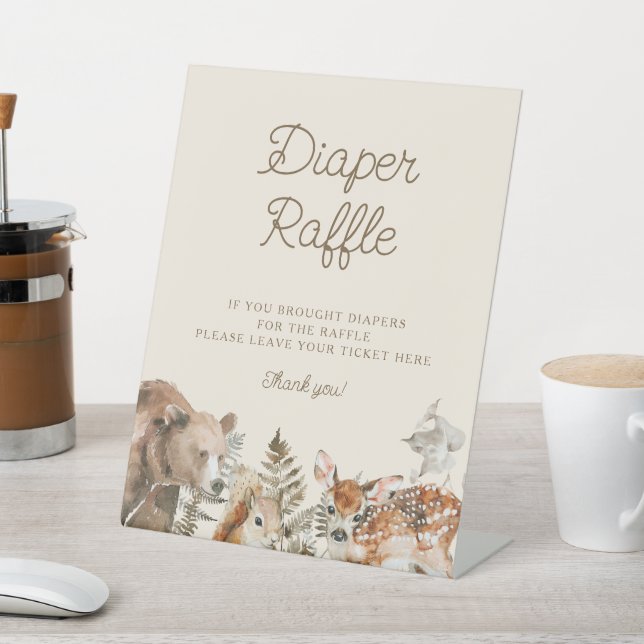 Table SIGNE DE Baby shower Déchets de bois Animaux (In SItu)