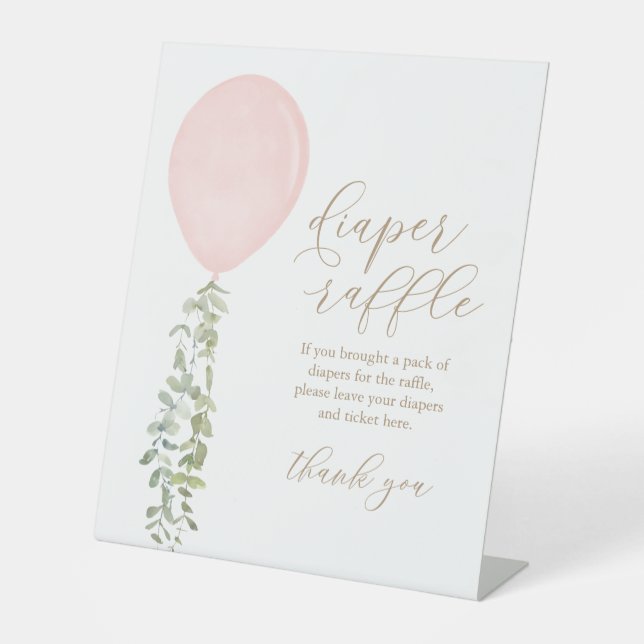 Table Signe de caleçon Baby shower de fille à ballons ro (Recto)