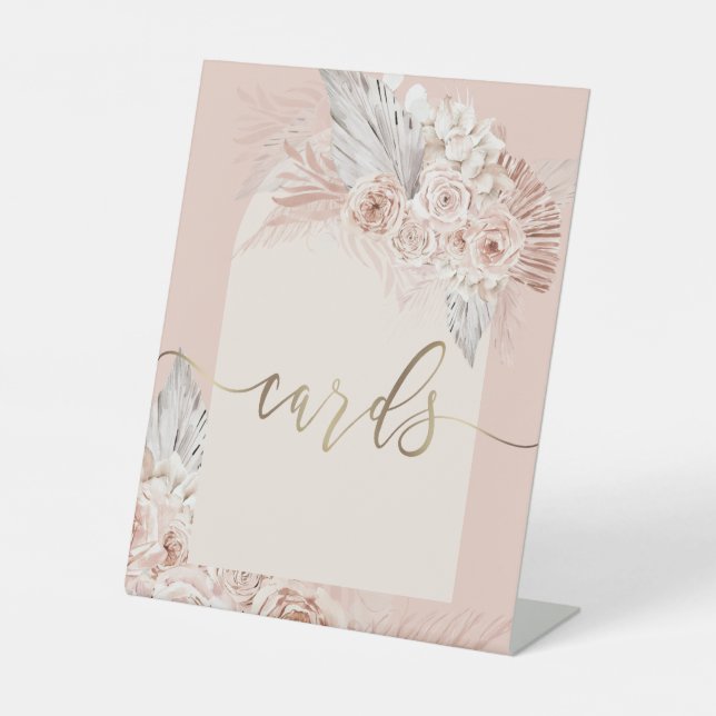 Table signe de carte de fleurs boho (Recto)