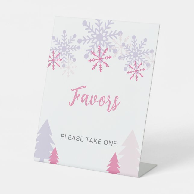 Table Signe de faveur Petit Baby shower de Flocon de Nei (Recto)