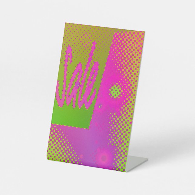 Table Signe de piédestal grungy avec éléments de néon gr (Recto)