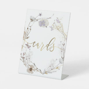 Table signe de script des cartes de couronne des fleurs 