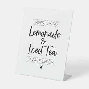 Table Signe minimaliste de limonade et thé glacé à froid