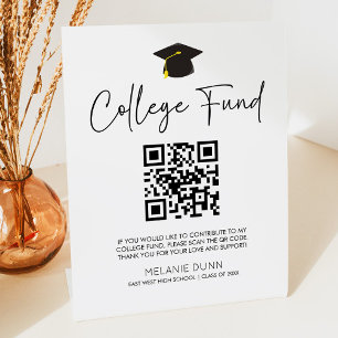 Table Signe minimaliste du fonds du collège de code QR