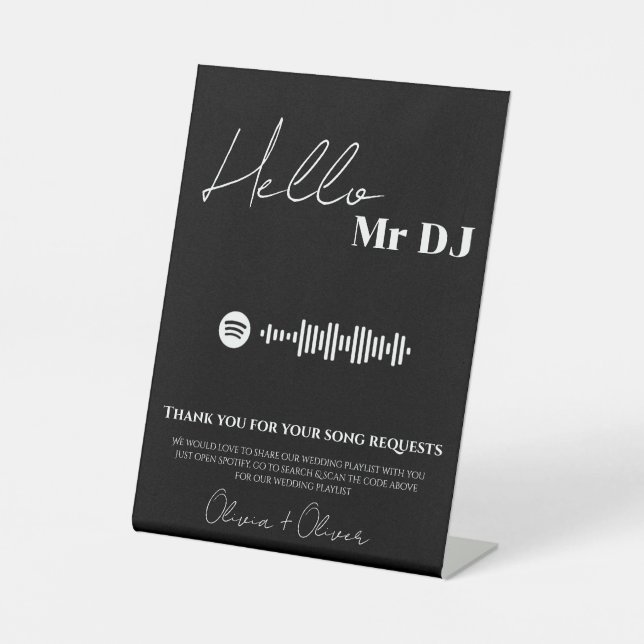 Table Signe minimaliste moderne de la playlist mariage (Recto)