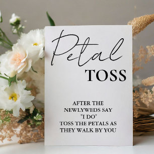 Table Signe minimaliste moderne Mariage de script Petal