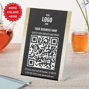 Table SIGNE PIÉTONNE DE CODE QR Black & Gold Business