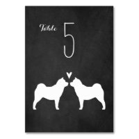 Silhouettes Chow Chow Smooth Mariage Numéro de tab