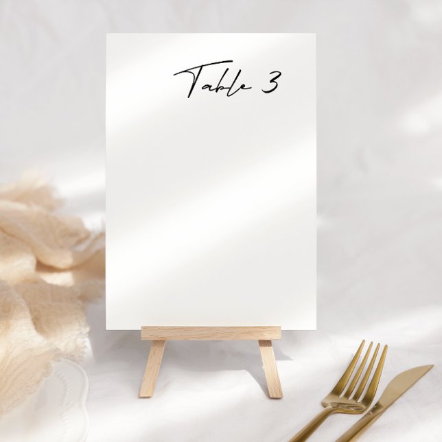 Table Simple Noir & Blanc Mariage moderne Numéro de tabl (Créateur téléchargé)