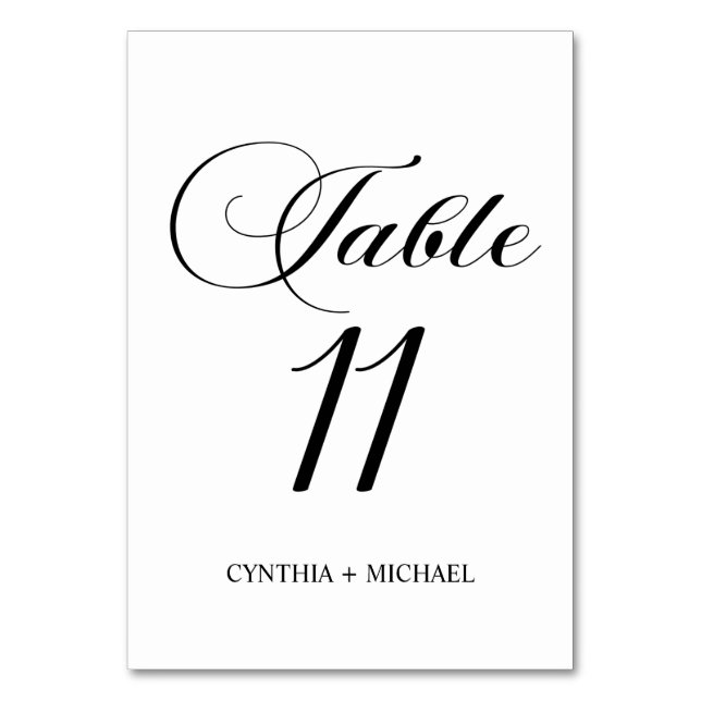 Table Tableau 11 Mariage de script moderne Numéro de tab (Par défaut)
