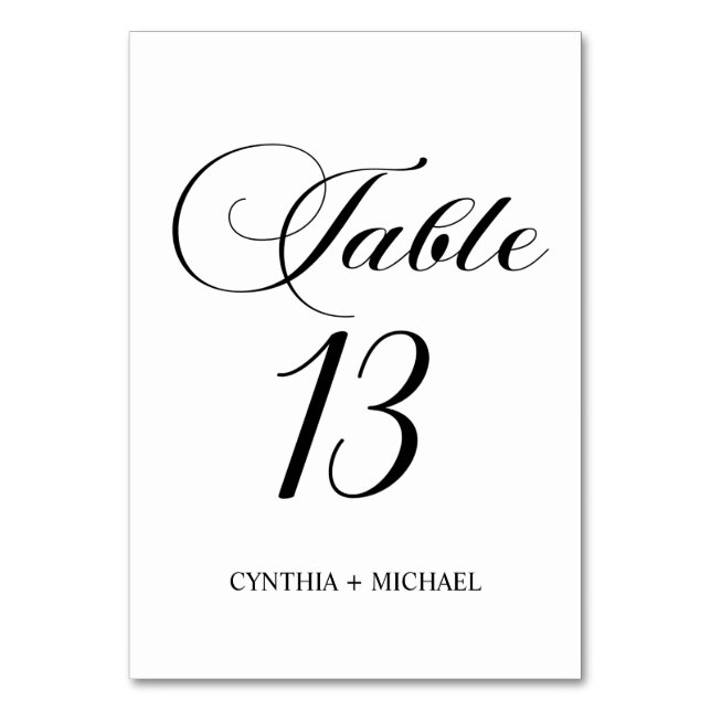 Table Tableau 13 Mariage de script moderne Numéro de tab (Par défaut)