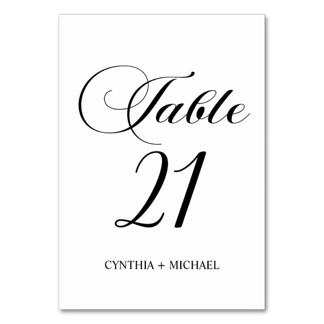 Table Tableau 21 Mariage de script moderne Numéro de tab (Par défaut)