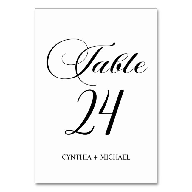 Table Tableau 24 Mariage de script moderne Numéro de tab (Par défaut)